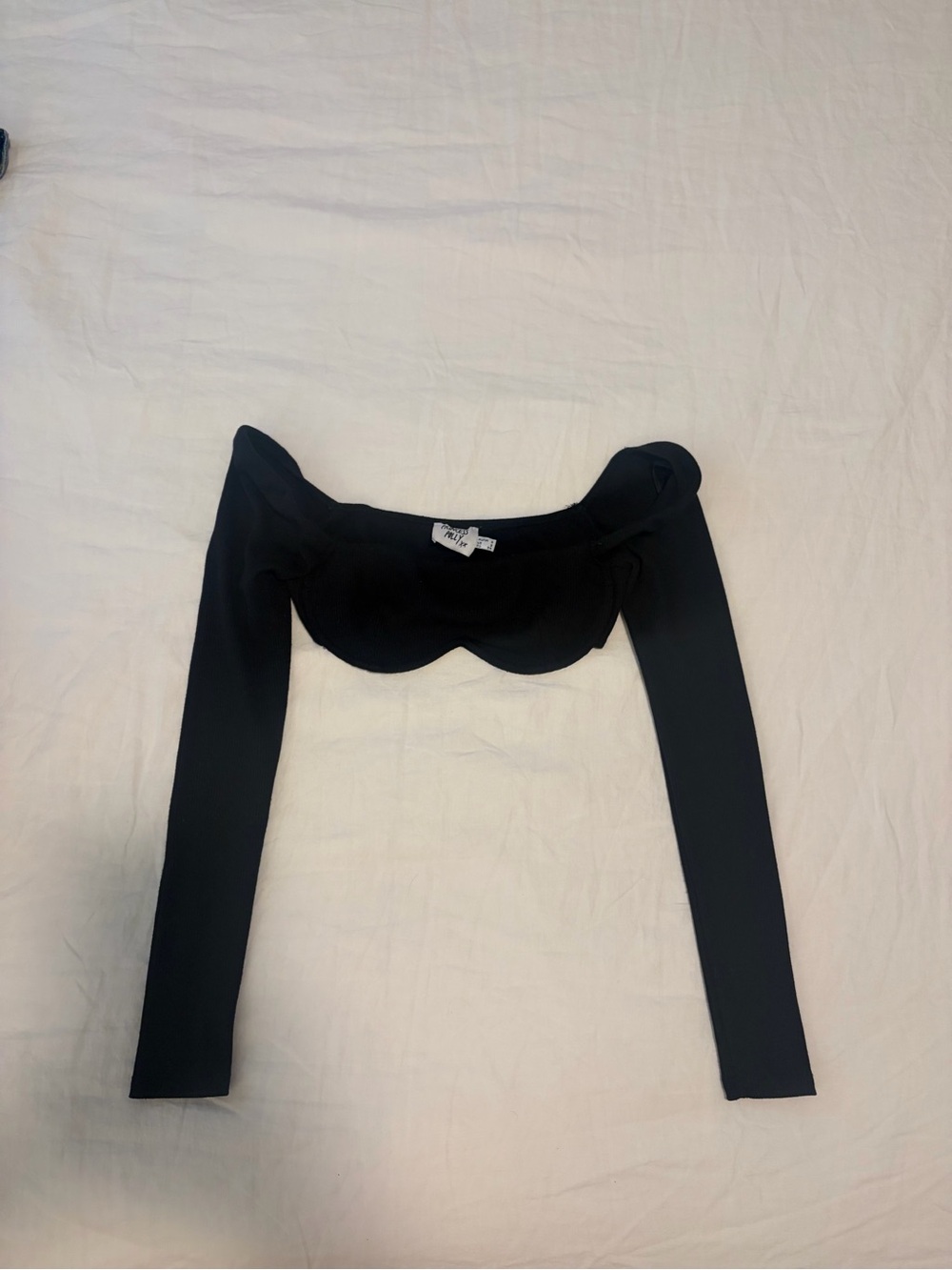 Princess Polly black crop top with underwire size 2